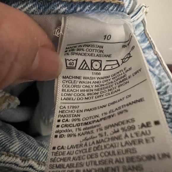 Tilly's wide legged jeans size 10 deconstruct light destroy wash cotton stretch - Picture 6 of 11